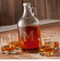 Engraved Whiskey Jug Set for Groomsmen
