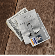 Engraved Clever Money Clip and Wallet for Groomsmen