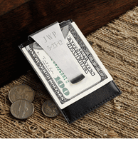 Personalized Leather Money Clip and Credit Card Holder for Groomsmen