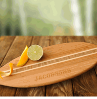 Personalized Bamboo Surfboard Cutting Board - Groomsmen Gifts