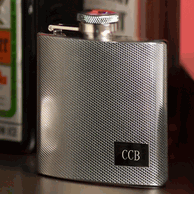 Personalized Stainless Steel Flask with Texturing  - Groomsmen