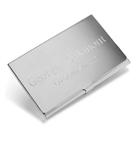 Personalized Silver Plated Business Card Case for Groomsmen