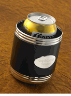 Personalized Black Leather Can Koozie for Groomsmen