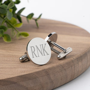 Personalized Round Silver Cufflinks