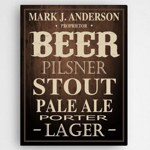 Personalized Beer Canvas Print